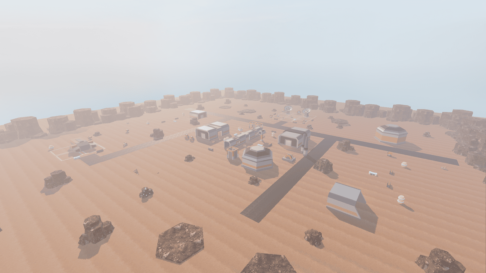 Colony Outpost (prototype map): Aerial overview of the outpost