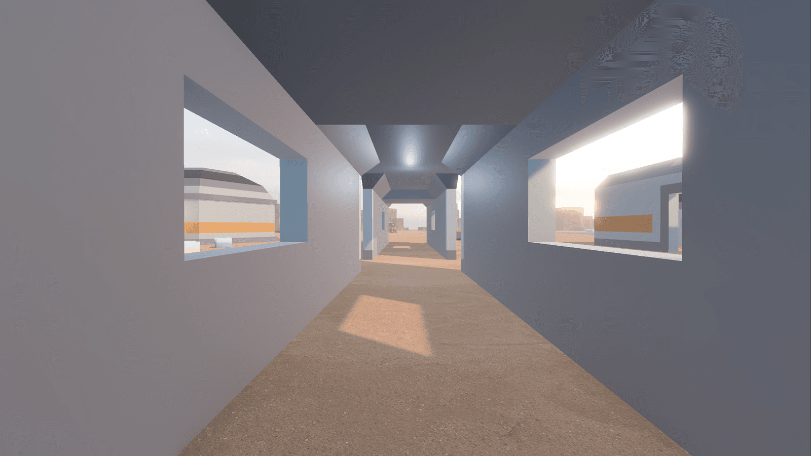Colony Outpost (prototype map): Covered walkway between colony modules