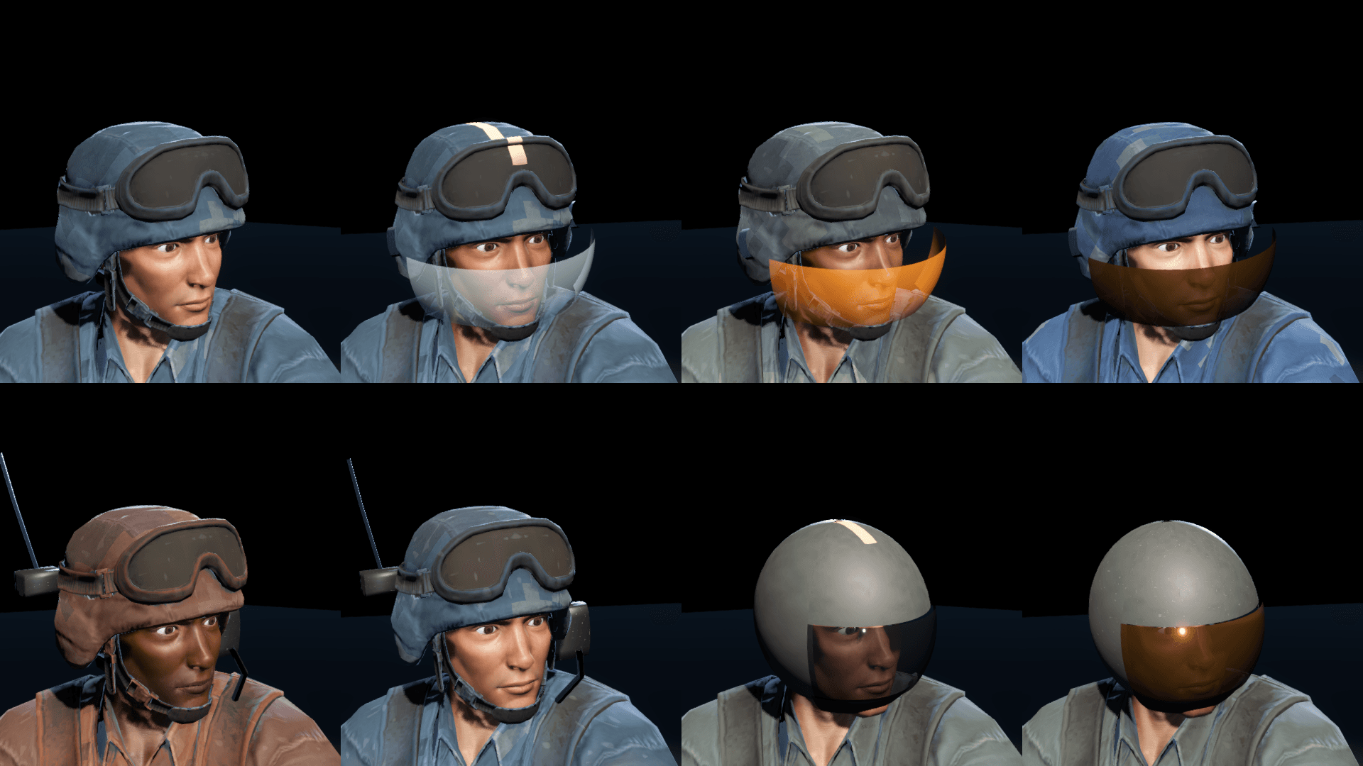 Other captures: Character helmets