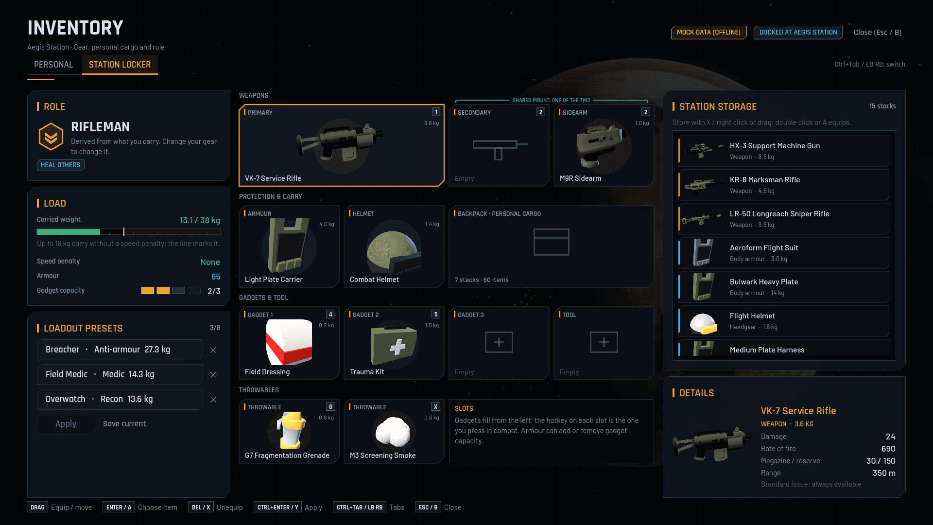 Other captures: Inventory locker