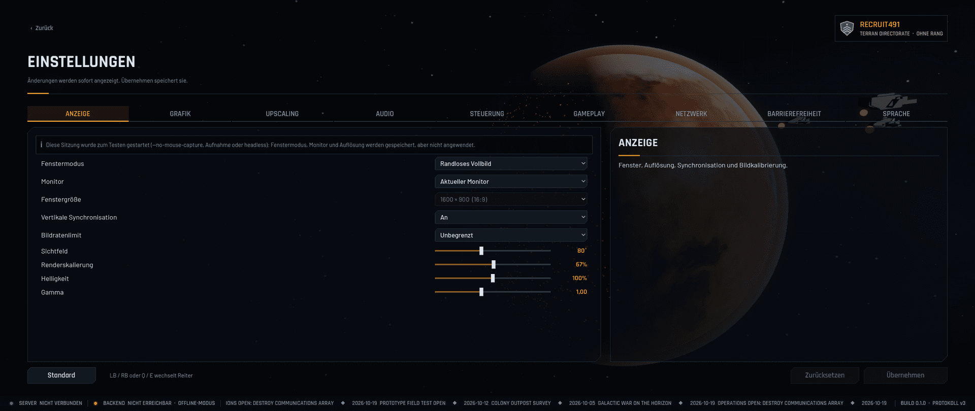 Other captures: Menu settings display 2560x1080