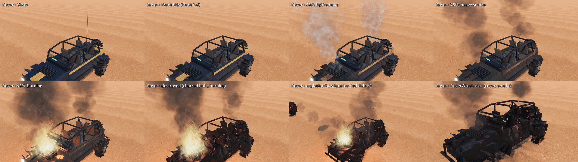 Other captures: Vehicle damage Rover