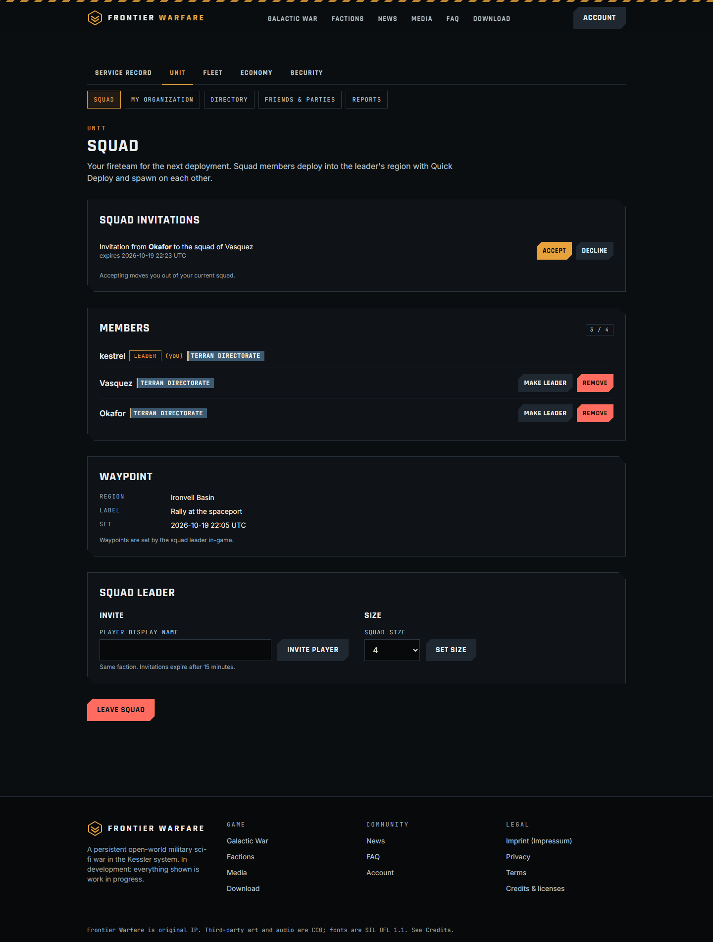Other captures: Web2 squad invites